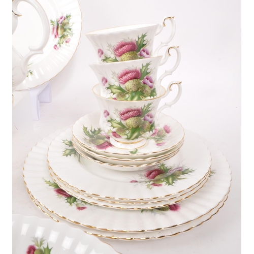 1 - Royal Albert - Highland Thistle - A collection of vintage 1960s bone china tea service pieces. To in... 