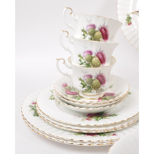 1 - Royal Albert - Highland Thistle - A collection of vintage 1960s bone china tea service pieces. To in... 