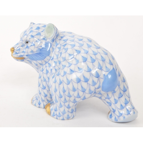 106 - Herend - A vintage 20th century Herend porcelain model 15362 VHB bear figure. The figure in the form... 