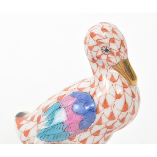 109 - Herend - A vintage 20th century Herend porcelain duck figure. The figure in the form of a duck with ... 