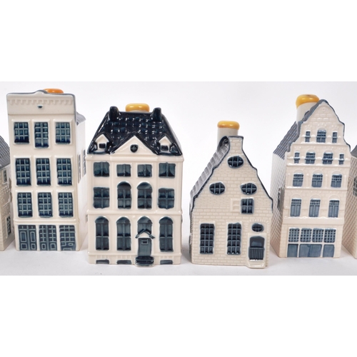 171 - KLM - BOLS - A collection of ten late 20th-century Blue Delft miniature liquor houses, sealed with w... 