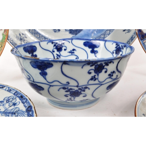 172 - A collection of six 19th century blue and white Chinese plates. Various sized display / cabinet plat... 