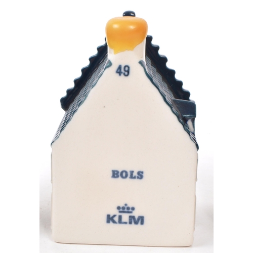 175 - KLM - BOLS - A collection of ten late 20th-century Blue Delft miniature liquor houses, sealed with w... 