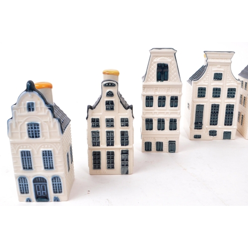 177 - KLM - BOLS - A collection of ten late 20th-century Blue Delft miniature liquor houses, sealed with w... 