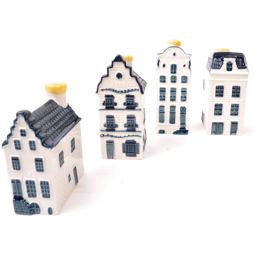 179 - KLM - BOLS - A collection of ten late 20th-century Blue Delft miniature liquor houses, sealed with w... 