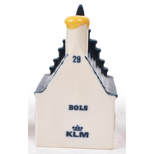 179 - KLM - BOLS - A collection of ten late 20th-century Blue Delft miniature liquor houses, sealed with w... 