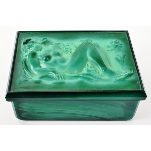 184 - Heinrich Hoffmann for Curt Schlevogt - A vintage early 20th-century art deco malachite glass box and... 