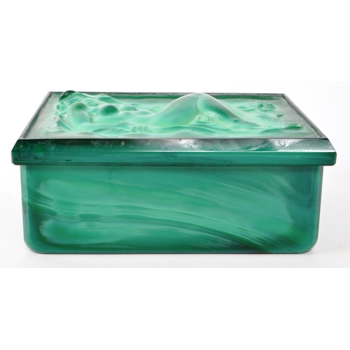 184 - Heinrich Hoffmann for Curt Schlevogt - A vintage early 20th-century art deco malachite glass box and... 