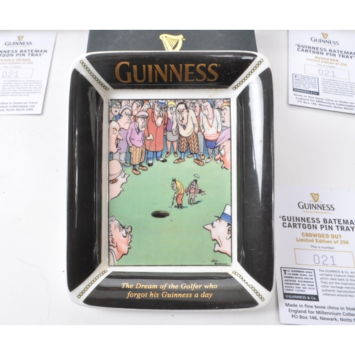 187 - Guinness - A collection of six vintage 20th century Guinness Bateman Cartoon ceramic pin trays. The ... 