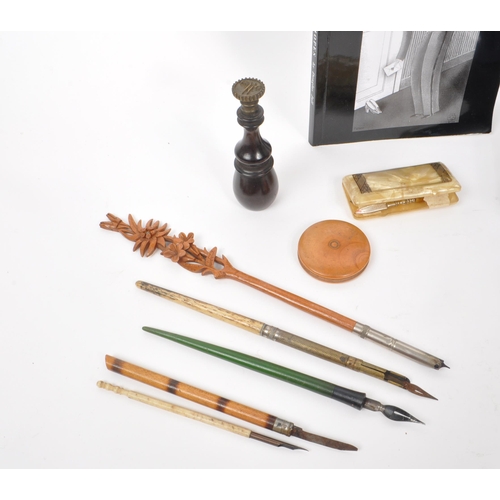 291 - A collection vintage 20th century & later pens / stationary accessories. Including wax seal stam... 