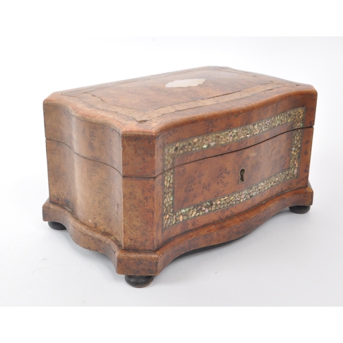 297 - A 19th century walnut musical box inlaid with mother of pearl. Cylinder type mechanics, comb fully i... 