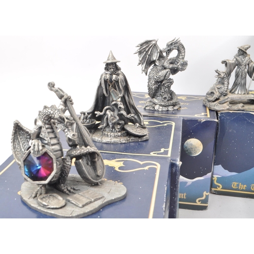 311 - Myth & Magic by The Tudor Mint - Ten early 21st century cast pewter statue dragon figurines. Inc... 