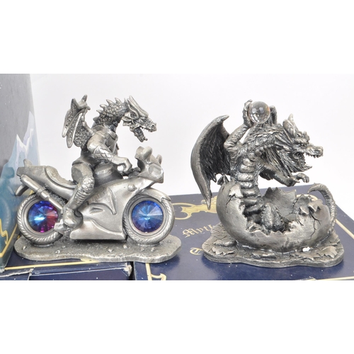 311 - Myth & Magic by The Tudor Mint - Ten early 21st century cast pewter statue dragon figurines. Inc... 