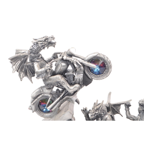 316 - Myth & Magic by The Tudor Mint - A 2005 cast pewter statue dragon figure, 'Daredevil' no. 3660. ... 