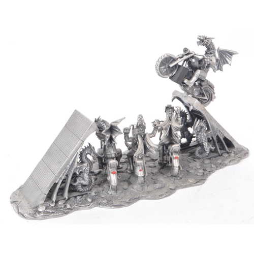 316 - Myth & Magic by The Tudor Mint - A 2005 cast pewter statue dragon figure, 'Daredevil' no. 3660. ... 