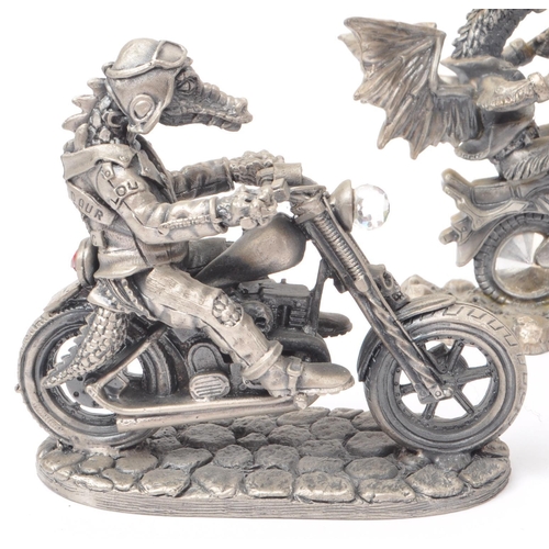 327 - Myth & Magic by The Tudor Mint - Eight early 21st century cast pewter statue dragon figurines. I... 