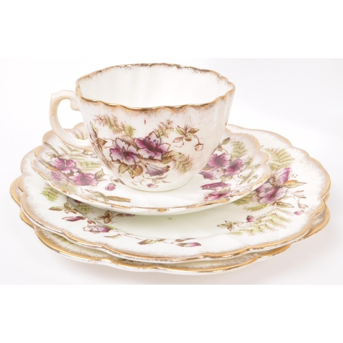 33 - Blyth Porcelain Company - Collection of early 20th century English diamond china tea service pieces,... 