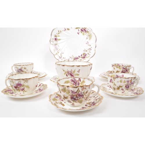 33 - Blyth Porcelain Company - Collection of early 20th century English diamond china tea service pieces,... 