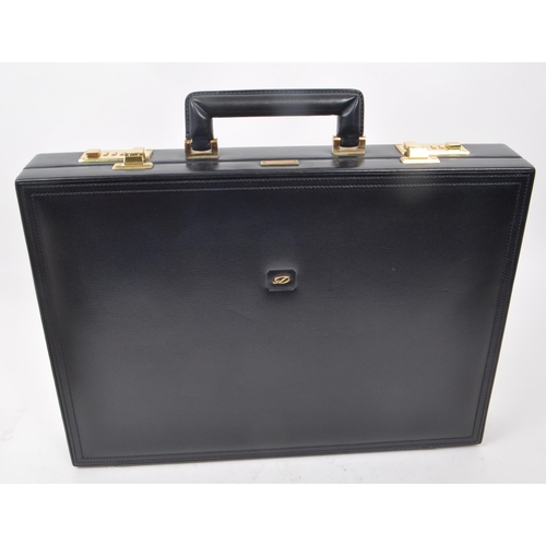 344 - S.T. Dupont - A vintage late 20th century S.T. Dupont blue leather attache / briefcase. The case hav... 