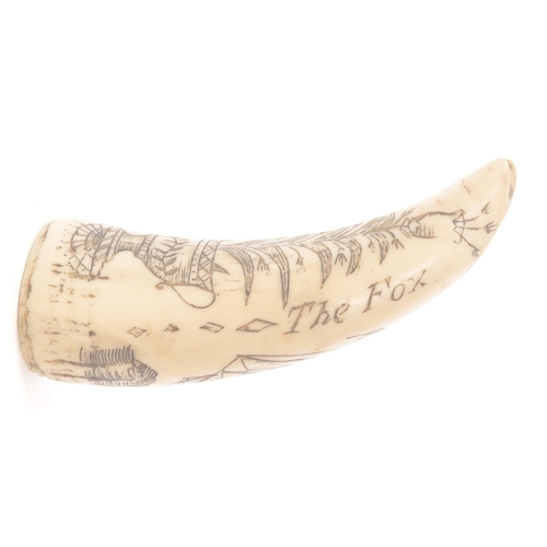 359 - Two 20th century resin scrimshaw sperm whale carved teeth. Dated May 12th 1836, ship Australia carve... 