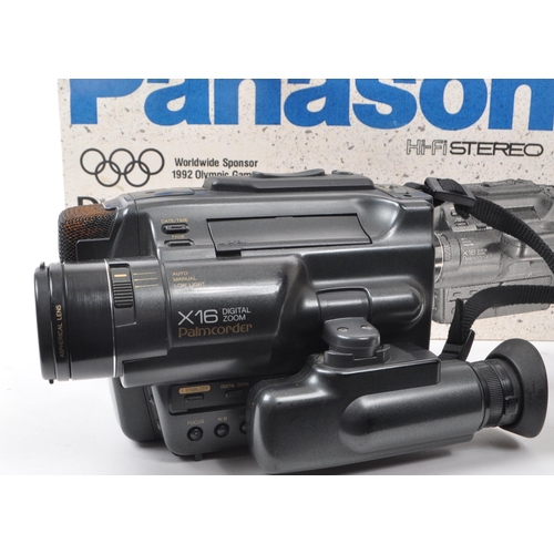 362 - Panasonic - A late 20th century Palmcorder portable handy cam / movie camera. S-VHS - C movie camera... 