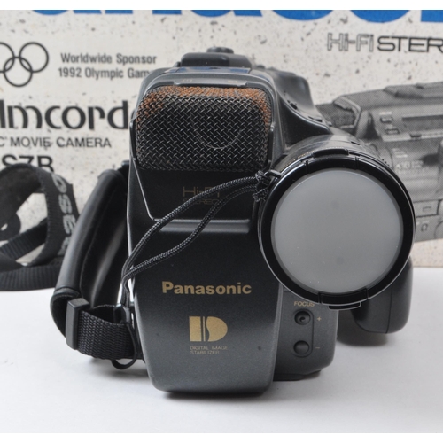 362 - Panasonic - A late 20th century Palmcorder portable handy cam / movie camera. S-VHS - C movie camera... 