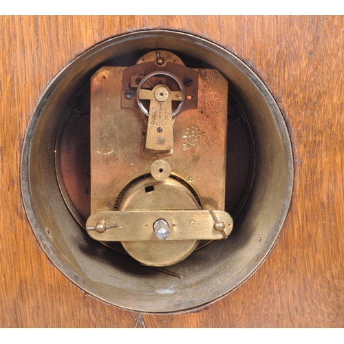 364 - Two Edwardian inlaid mahogany mantel clocks. One example with white face ebonised Roman numeral chap... 