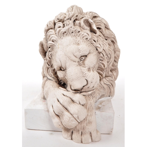 377 - A pair of vintage 20th-century reproduction Canova Lion sculptures. Originals sculptured by Antonio ... 