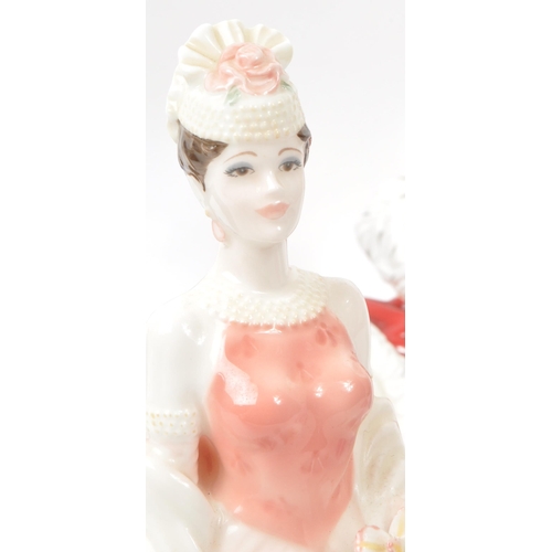 38 - Coalport - A collection of six late 20th century porcelain and china lady figurines, comprising of f... 