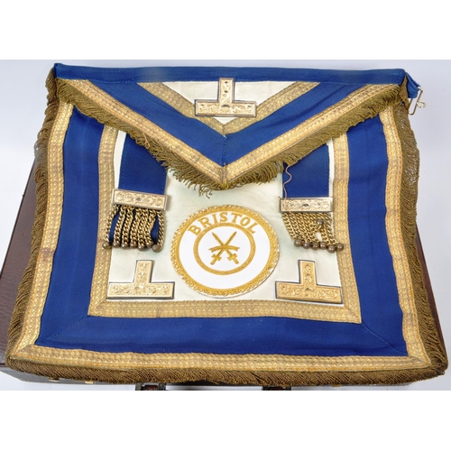 380 - A collection of vintage 20th-century masonic items, relating to Bristol. All housed within a briefca... 