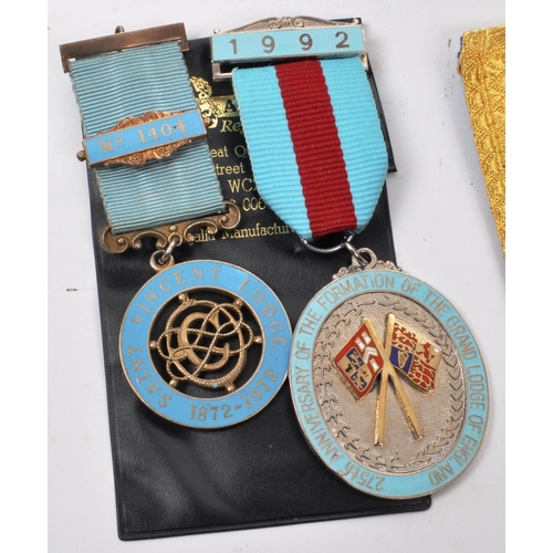 380 - A collection of vintage 20th-century masonic items, relating to Bristol. All housed within a briefca... 