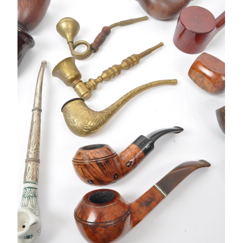 387 - A large collection of 20th century tobacco pipes. The collection featuring briar, wooden, ceramic, a... 