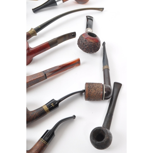 387 - A large collection of 20th century tobacco pipes. The collection featuring briar, wooden, ceramic, a... 