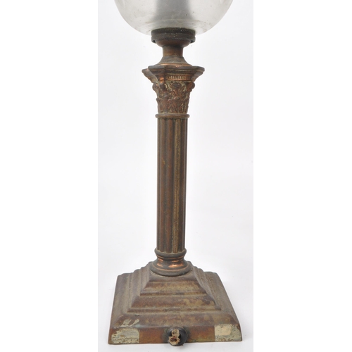 393 - Three vintage early 20th-century table lamps, including a lamp with an adjustable arm with a ceramic... 