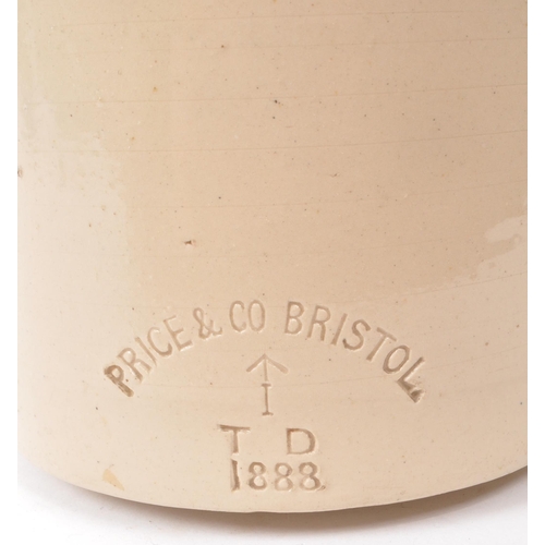 397 - Local Interest - An early 20th century Price and Co Bristol 1883 ceramic stoneware jar. To include a... 