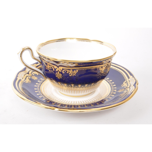 417 - Spode - Lancaster Cobalt - A Spode Lancaster Cobalt R8950 - K fine bone china teacup and saucer. The... 