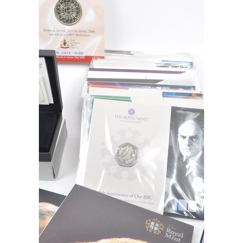 421 - The Royal Mint - A large collection of British commemorative and proof coins and medals. The collect... 