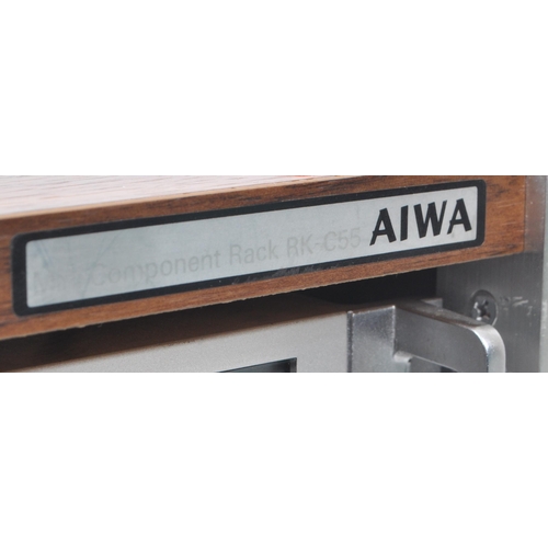 442 - AIWA - A vintage late 20th century Hi-Fi audio visual stacking system, including an AM / FM stereo t... 