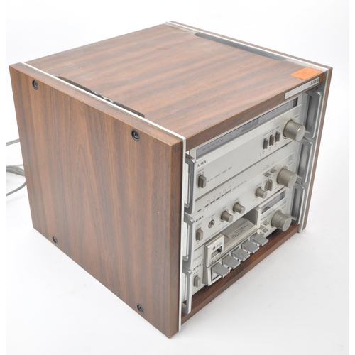 442 - AIWA - A vintage late 20th century Hi-Fi audio visual stacking system, including an AM / FM stereo t... 