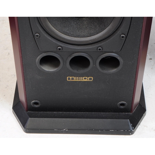 445 - Mission - Modern pair of floor standing loud speakers with bass assist. Model 753, serial number 53F... 