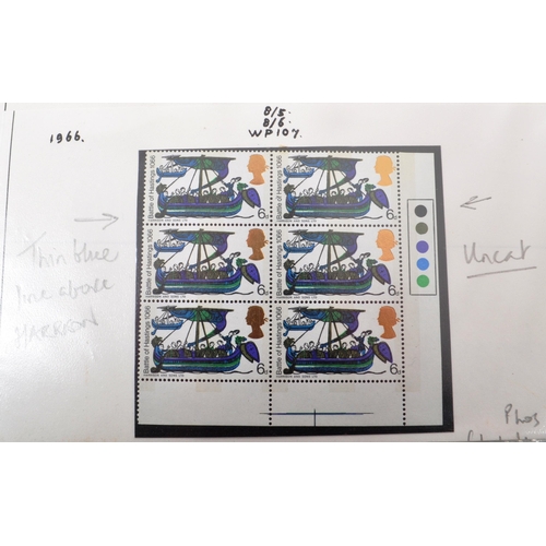 457 - Great Britain Postage Stamps. Collection of unfranked errors, varieties and flaws on Commemoratives ... 