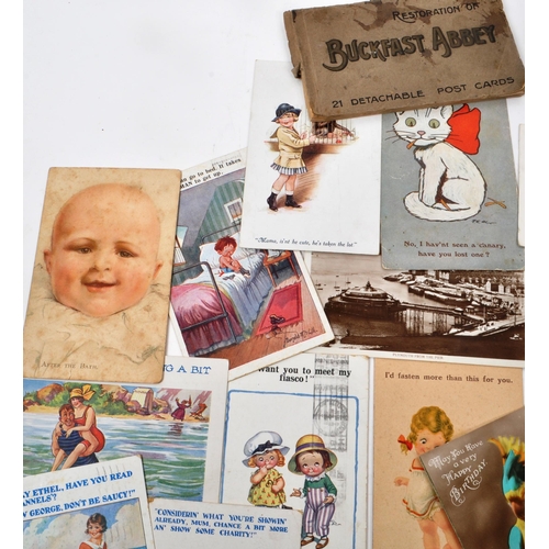 469 - Postcards. Single family collection (approx 225) in shoebox. 1920s to 1950s. All used cards addresse... 