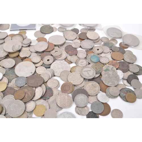 480 - A collection of 19th and 20th British and Foreign unsorted coins. The collection to include examples... 