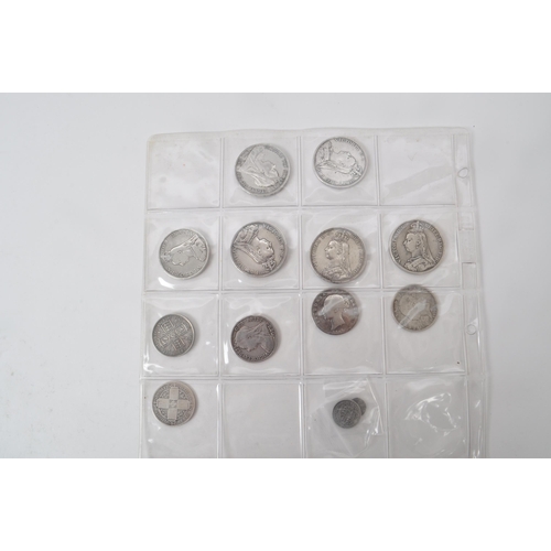 483 - A collection of 18th & 19th century British silver coins. The collection to include five Queen V... 