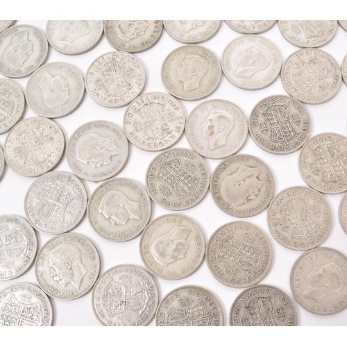 495 - A large collection of early 20th century British .500 silver circulated currency Half Crown coins. T... 