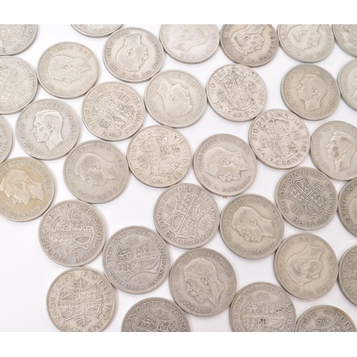 495 - A large collection of early 20th century British .500 silver circulated currency Half Crown coins. T... 