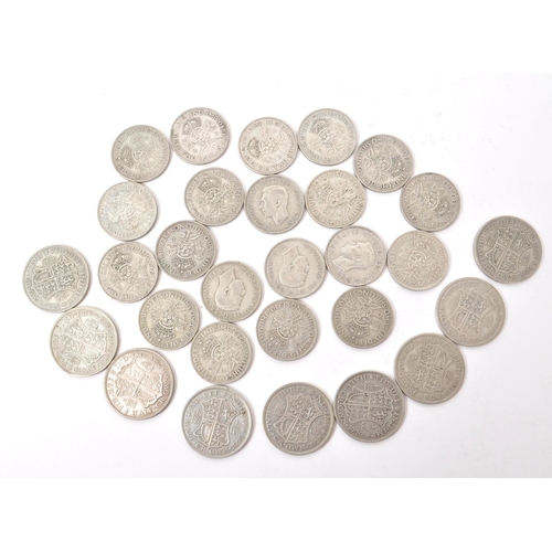 496 - A collection of early 20th century British .500 silver circulated currency coins. The collection to ... 