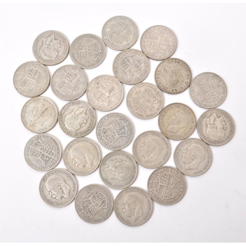 498 - A collection of early 20th century British .500 silver circulated currency coins. The collection to ... 