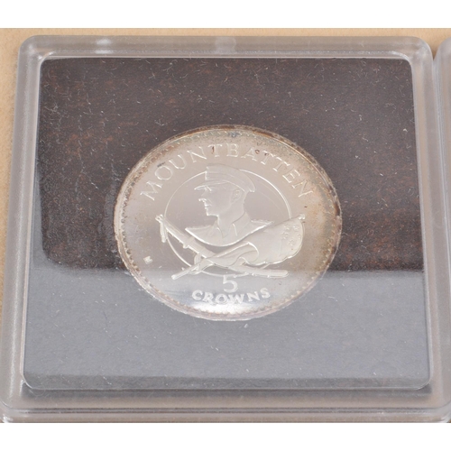 500 - Royal Mint - A 1980 Turks and Caicos Islands Silver Proof coin set. The set to include a 1980 5 Crow... 