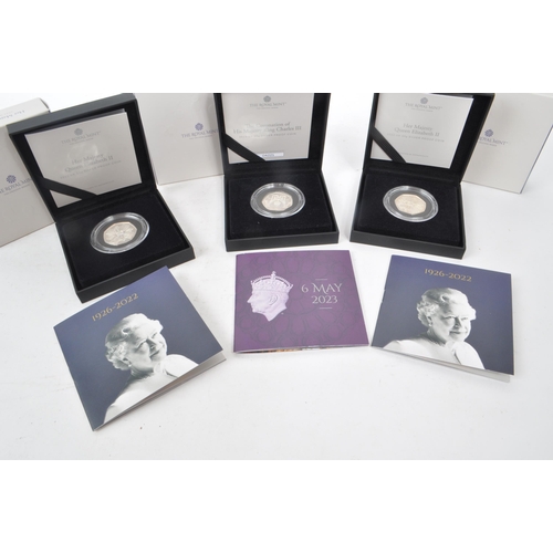 526 - Royal Mint - A collection of three 21st century commemorative silver proof 50p coins. The collection... 